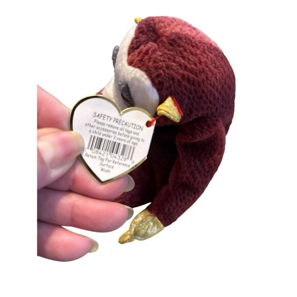 TY Beanie Babies ZODIAC MAROON AND GOLD MONKEY 5" Bean Bag Stuffed Animal - Picture 5 of 5